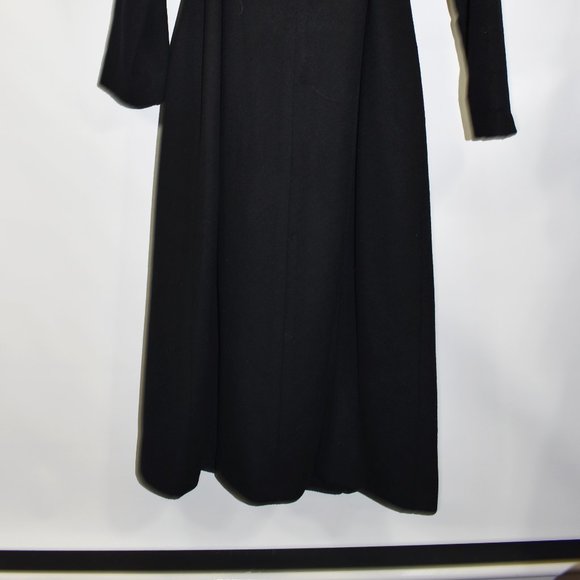 $550 COLE HAAN SIGNATURE Slick Wool Blend Wrap Coat BLACK WARM SIZE 4 - Picture 7 of 10